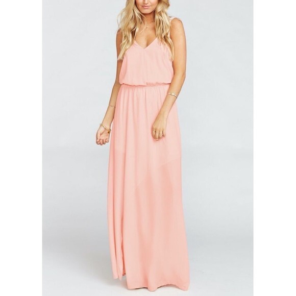 NWT Show Me Your MuMu Kendall Maxi Dress, Frosty Pink Crisp, Small - Picture 3 of 11